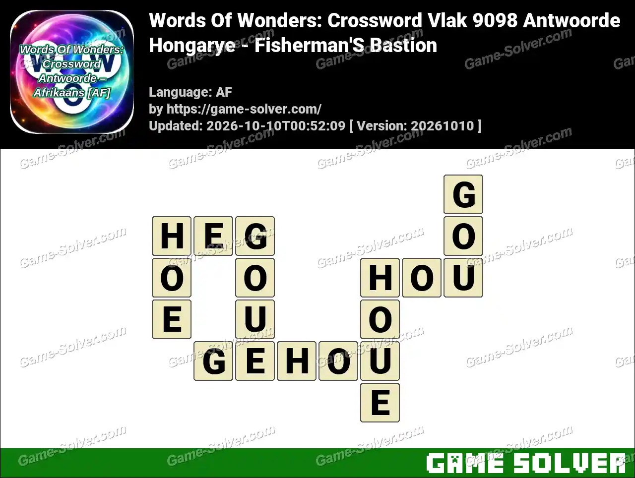 Words Of Wonders: Crossword Vlak 9098 Antwoorde – Hongarye – Fisherman’S Bastion